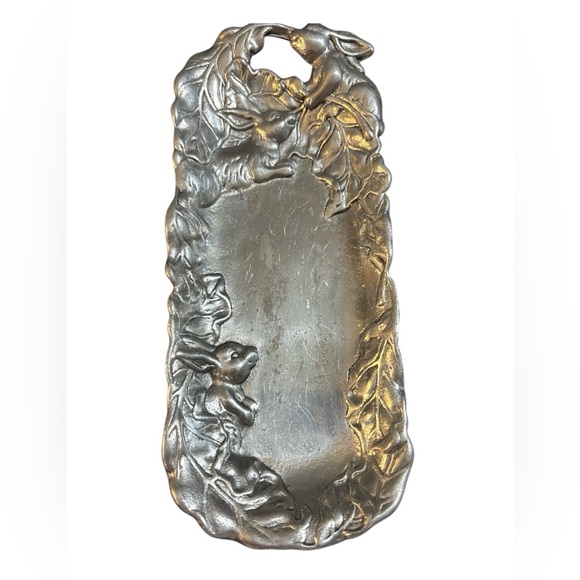 VINTAGE ARTHUR COURT Bunny silver dish platter (D01) - Picture 1 of 3